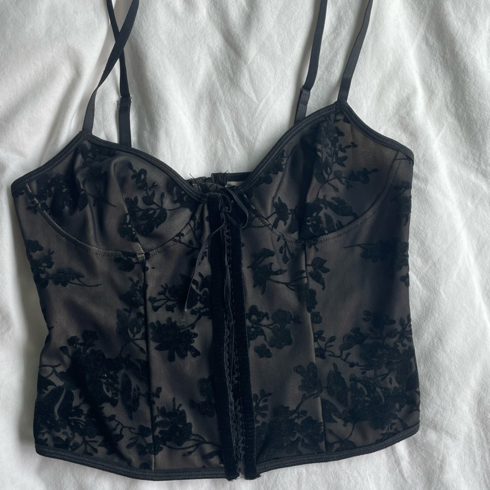 Black Lace Detail Corset top